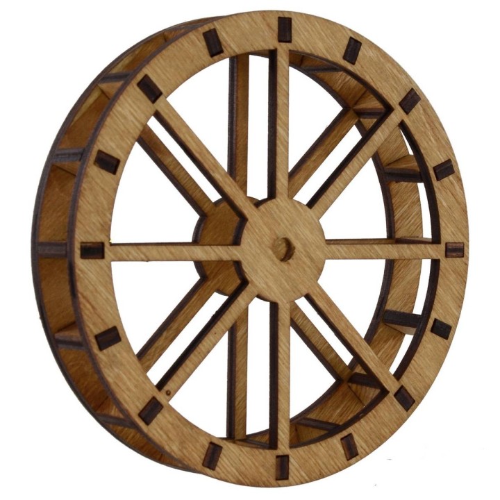 Ruota mulino ad acqua in legno ø 12 cm