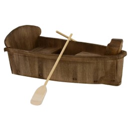 Barca de madera con remos cm 16X8,5X4,2 h
