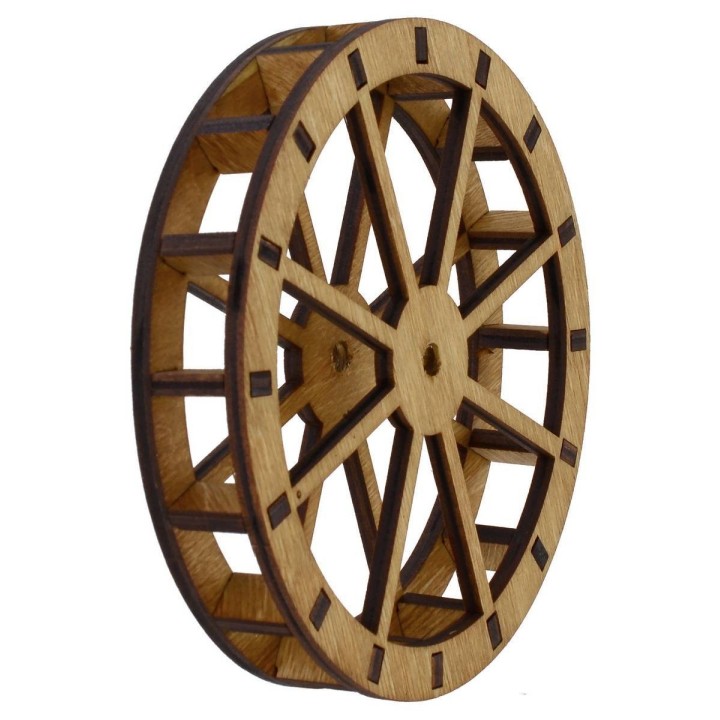 Water mill wheel in wood ø 24 cm