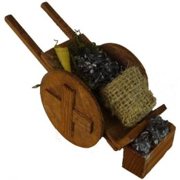 Carro in legno con castagne cm 13,5x5,2x5,5h