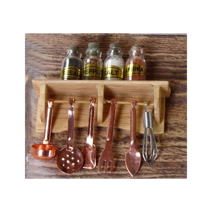 Estante lux con tarros y cucharones - accesorios para belén