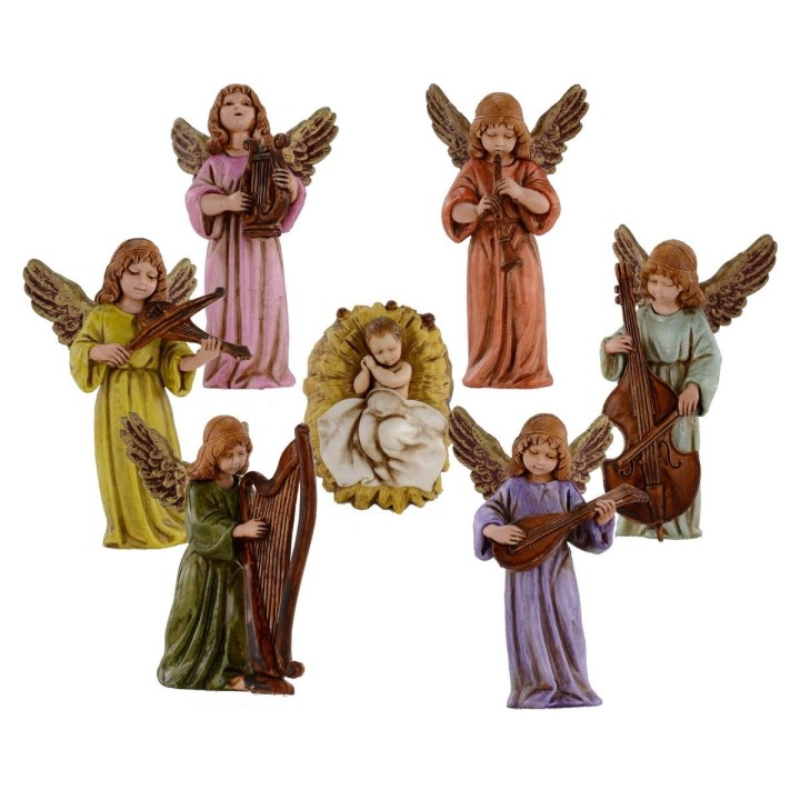 Set Jesús Niño con 6 ángeles Landi Moranduzzo