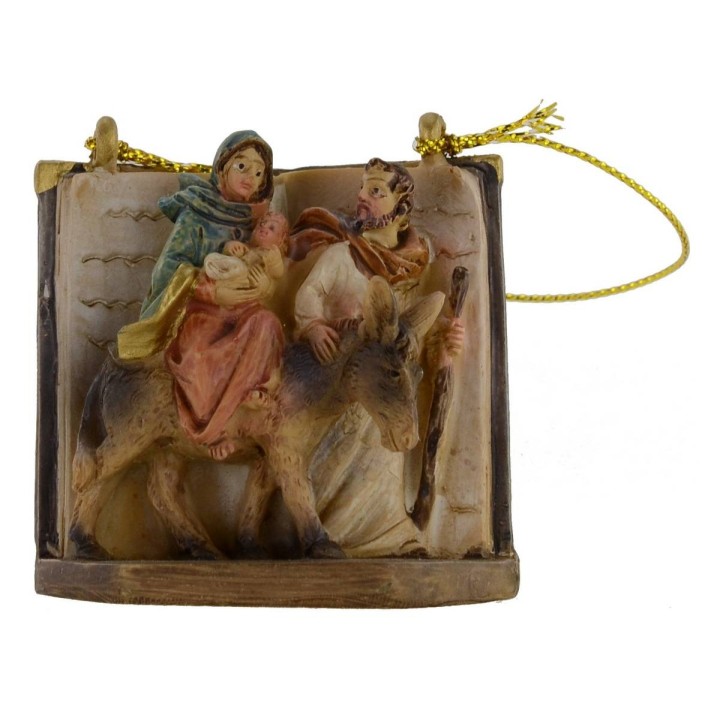 Nativity fleeing cm 4.5 to hang in resin