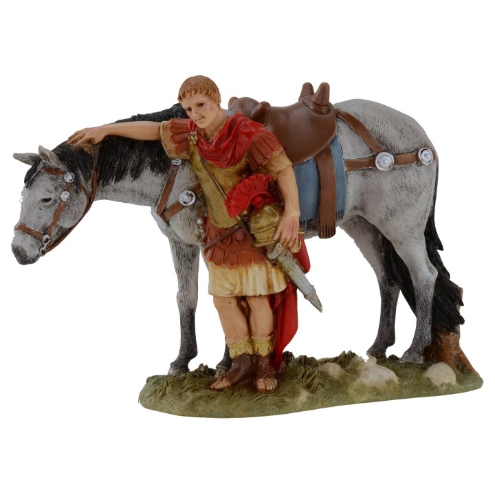 Soldato con cavallo serie Landi cm 13
