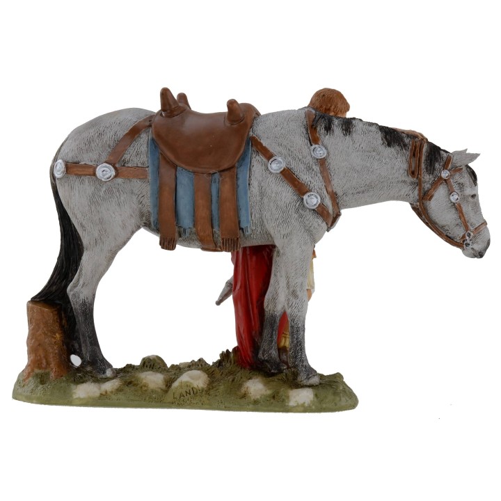 Soldato con cavallo serie Landi cm 13