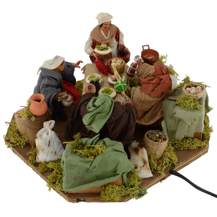 Cena con 3 estatuas en movimiento de 12 cm