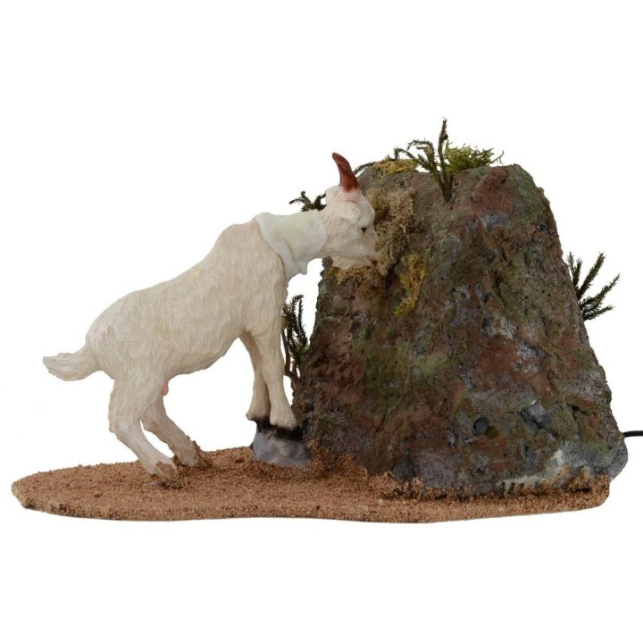 White goat eating series 30 cm in motion for statues of 30 cm