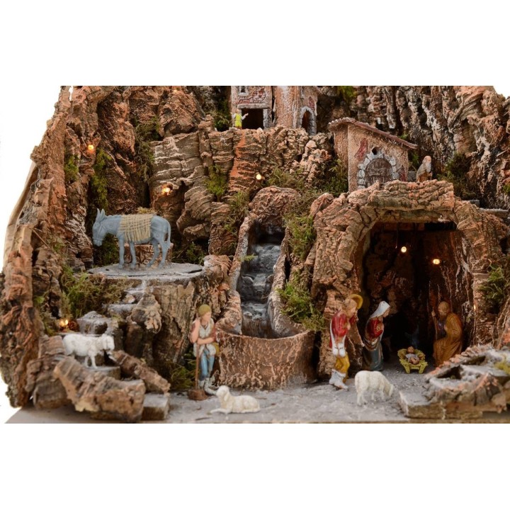 Belén completo con figuras Landi de 52x55x48 cm de altura con