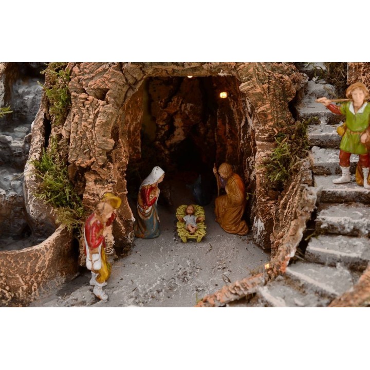 Belén completo con figuras Landi de 52x55x48 cm de altura con