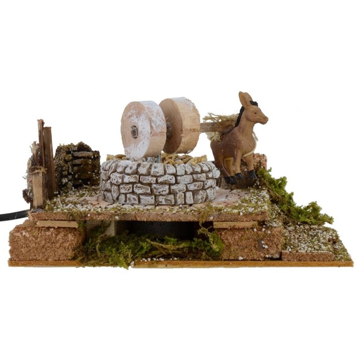 Molino con burro en movimiento 20x14x10h cm