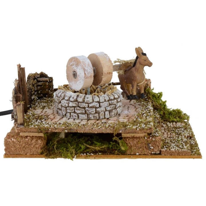 Molino con burro en movimiento 20x14x10h cm