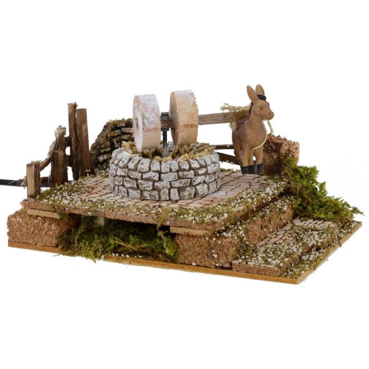 Molino con burro en movimiento 20x14x10h cm
