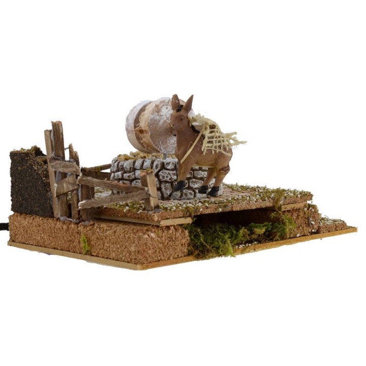 Macina con asino in movimento 20x14x10h cm