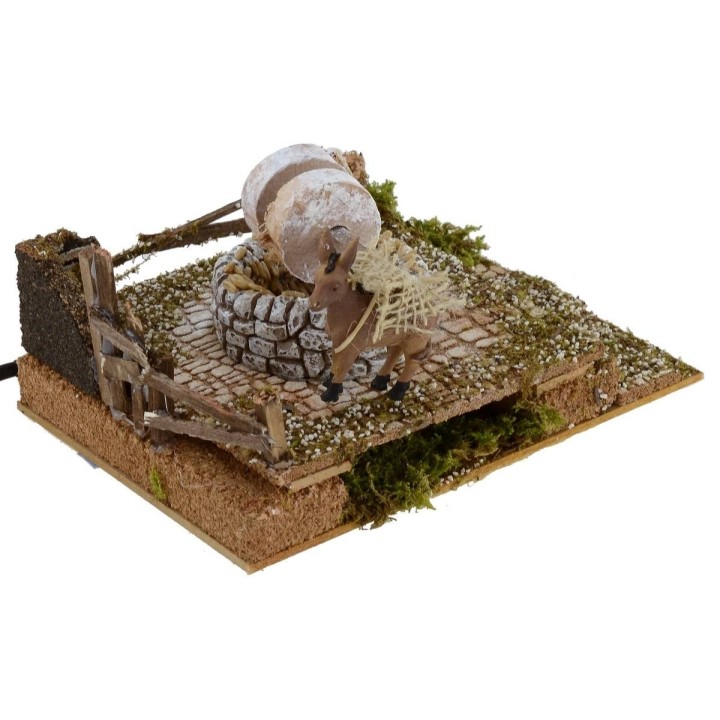 Molino con burro en movimiento 20x14x10h cm