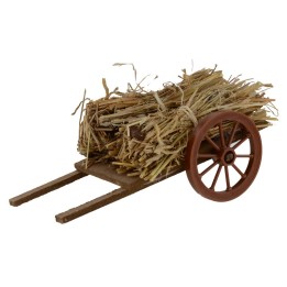 Carro con haces de paja cm 13x7x6,5 h