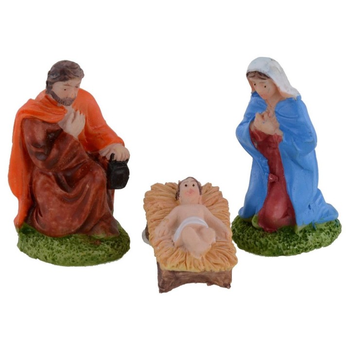 Natività 3 pezzi in resina serie 6 cm per Presepe