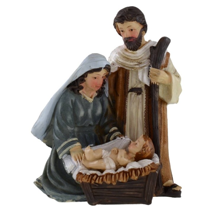 Natività in blocco unico in resina cm 8x6 serie 12 cm per