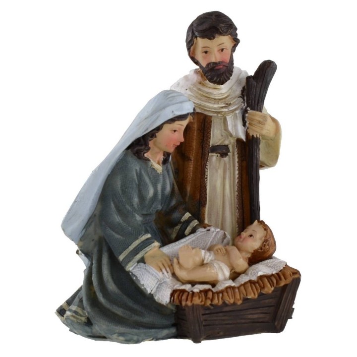 Natividad en bloque único de resina cm 8x6 serie 12 cm para