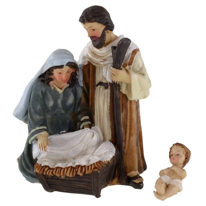 Natividad en bloque único de resina cm 8x6 serie 12 cm para