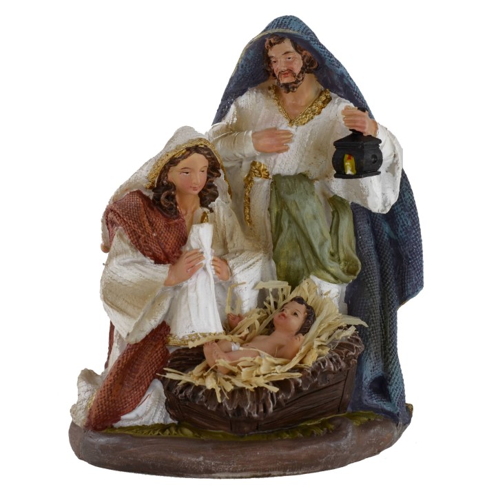 Natividad en resina de 13,5 cm de altura. 