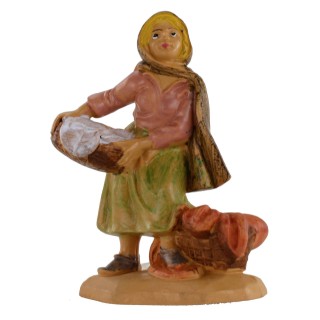 Lavandaia con ceste di panni serie da 6 cm in pvc lux