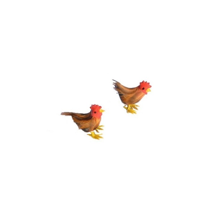 Conjunto de 2 gallinas plumadas - 4465