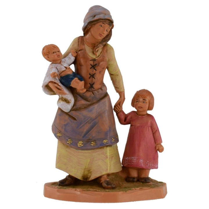 Mamá con recién nacido y niña 12 cm Fontanini