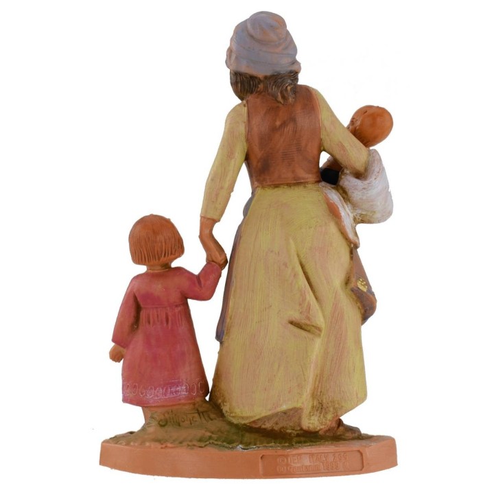 Mamá con recién nacido y niña 12 cm Fontanini