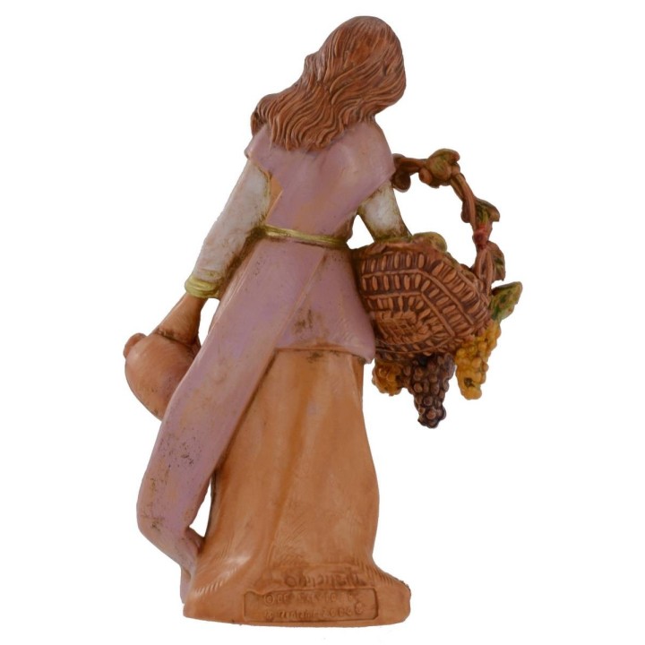 Young with fruit basket and brocca 12 cm Fontanini