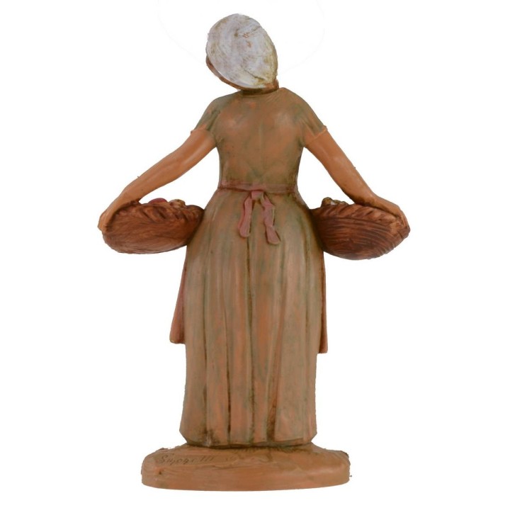 Donna con cesti di frutta e verdura 12 cm Fontanini
