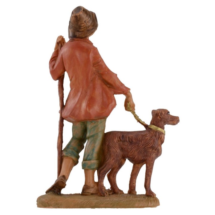 Giovane a passeggio con cane 12 cm Fontanini