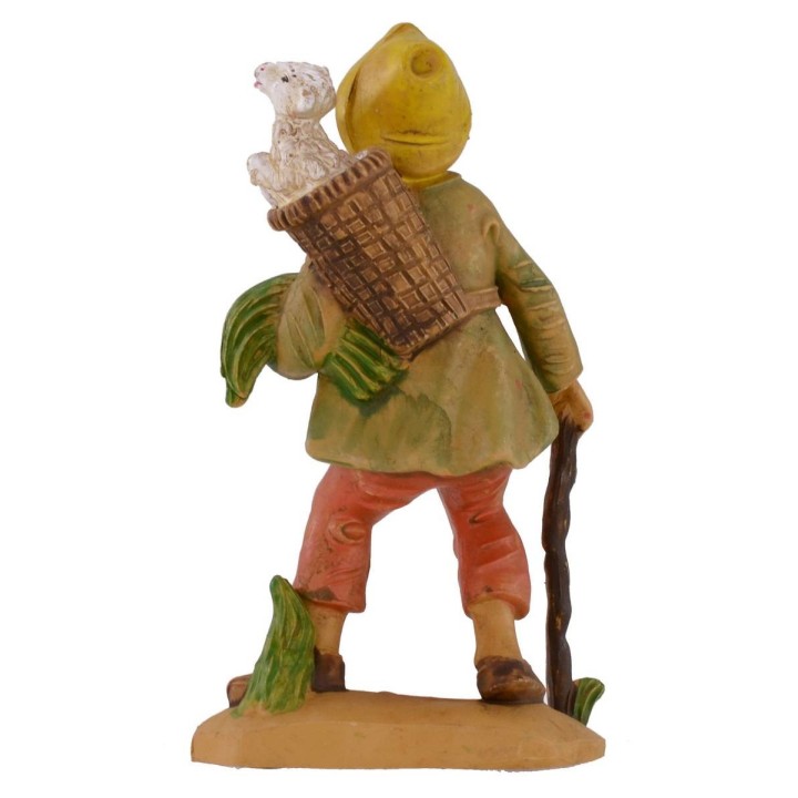 Pastor con zurrón y oveja lux 12 cm en pvc