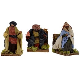 Tres Reyes Magos en movimiento 12 cm