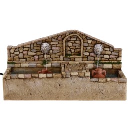 Fontana con leoni a due uscite d'acqua cm 30x11x16,5 h.