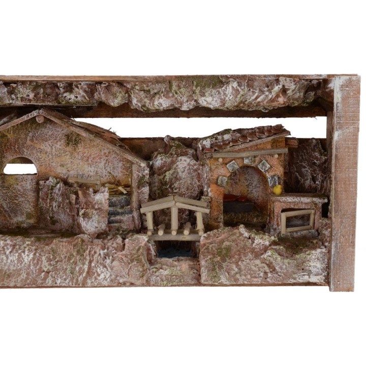 Presepe con capanna e bottega cm 36x11x18 h