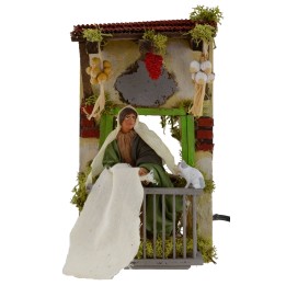 Woman who blossoms over the balcony in series 12 cm