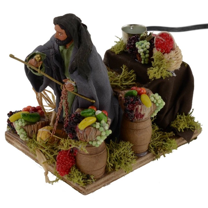 Fruttivendolo con bilancia in movimento 11 cm