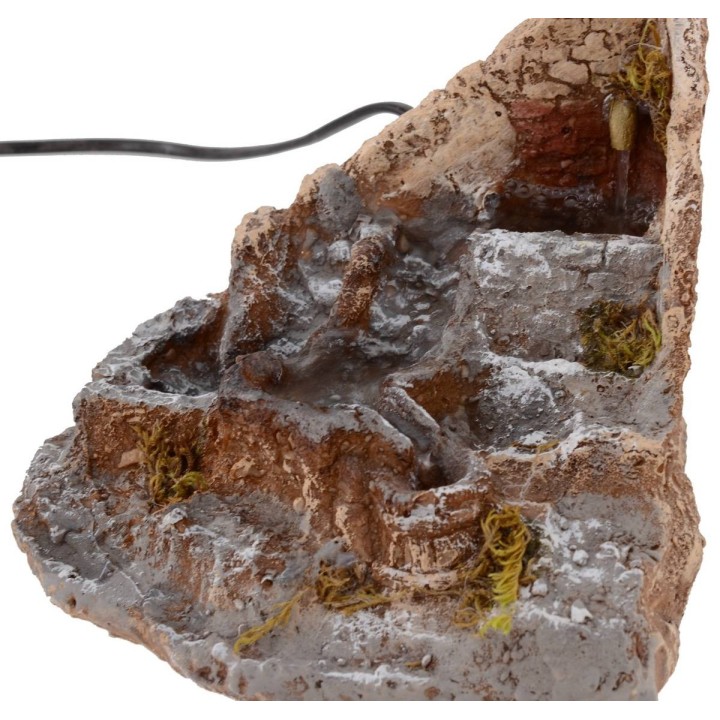 Ruscello funzionante con fontana in resina cm 17,5x19x15 h