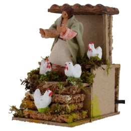 Woman who pegs chickens in motion 10 cm