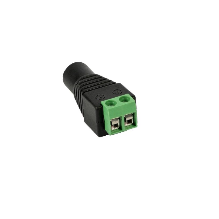 Adaptador hembra 5,5x2,1 mm con terminales de tornillo
