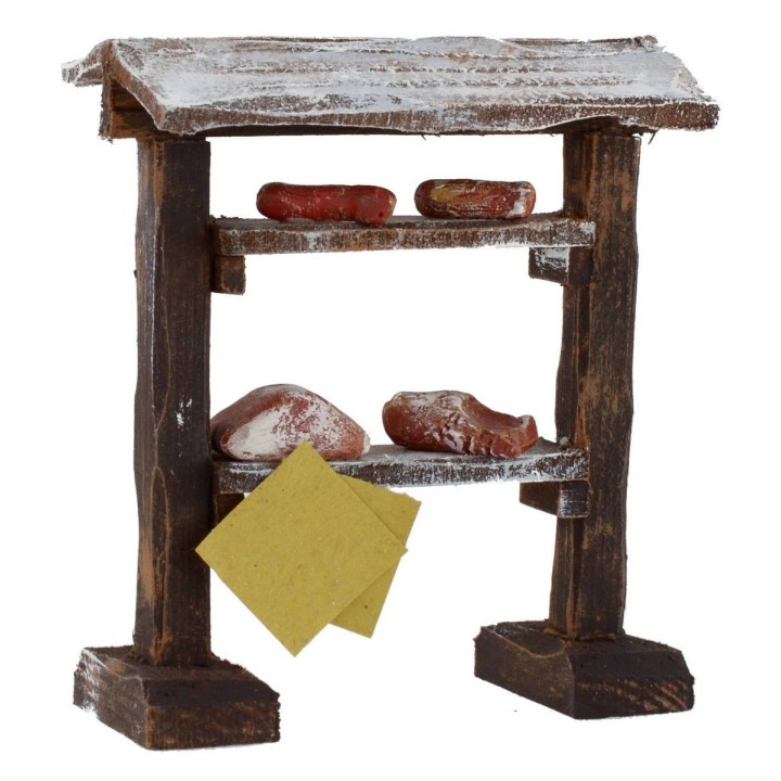 Banco espositivo di carne e salumi cm 9x5x10,5 h per statue da