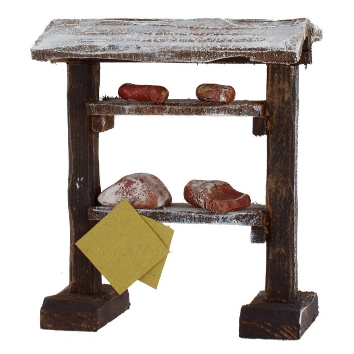 Banco espositivo di carne e salumi cm 9x5x10,5 h per statue da