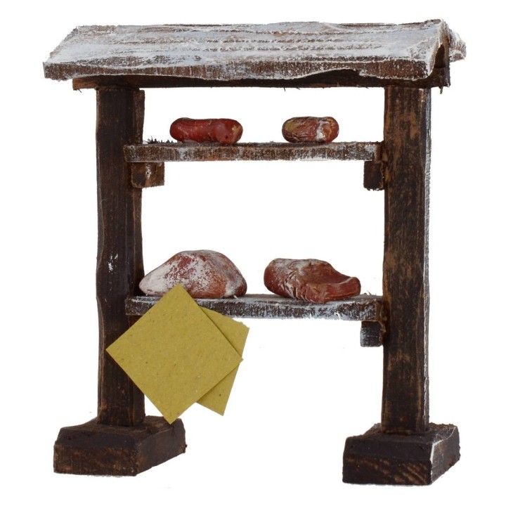Banco espositivo di carne e salumi cm 9x5x10,5 h per statue da