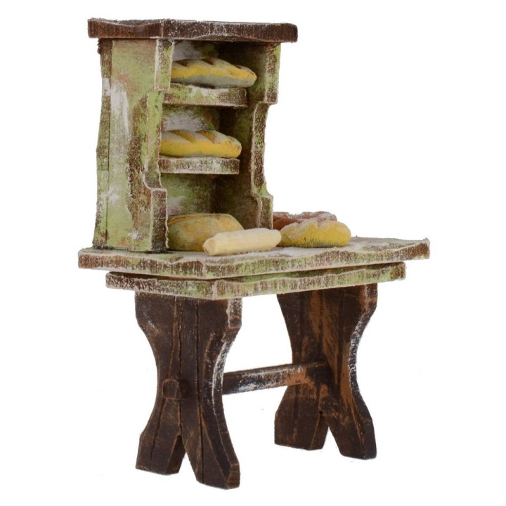 Banco da lavoro di un fornaio cm 7x4x10 h per statue da 10 cm