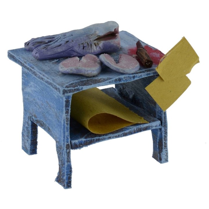 Banco de madera con pescado de 6,5x5,5x7 cm de altura para