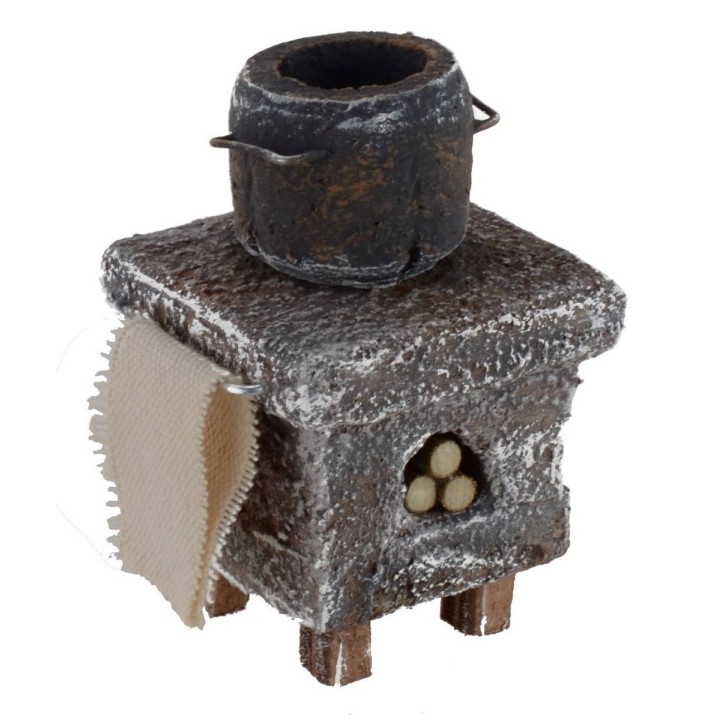 Horno de leña con olla para cocina de 5x5x8 cm de altura para