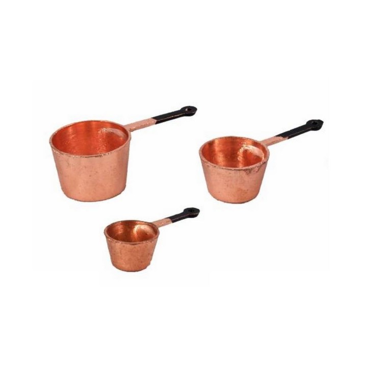Juego de 3 cacerolas de cobre ø 1,5-2-2,5 cm