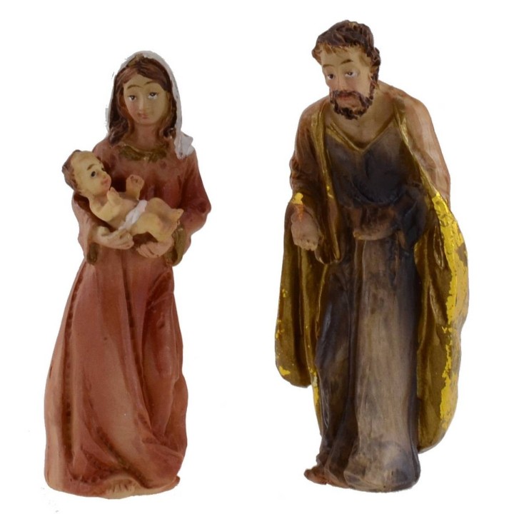 Natività 3 soggetti in resina 8 cm