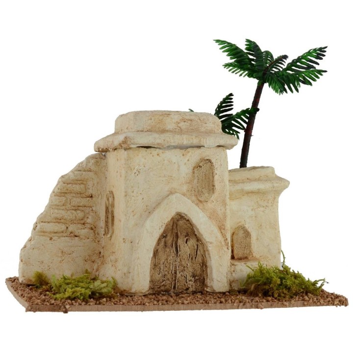 Casa palestinese con rudere di muro cm 18x11x16 h