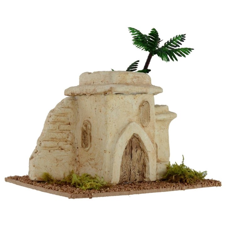 Casa palestina con ruina de muro cm 18x11x16 h